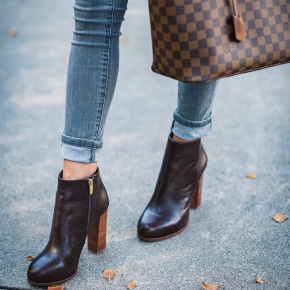 Vince Camuto Black Patent Leather Bootie